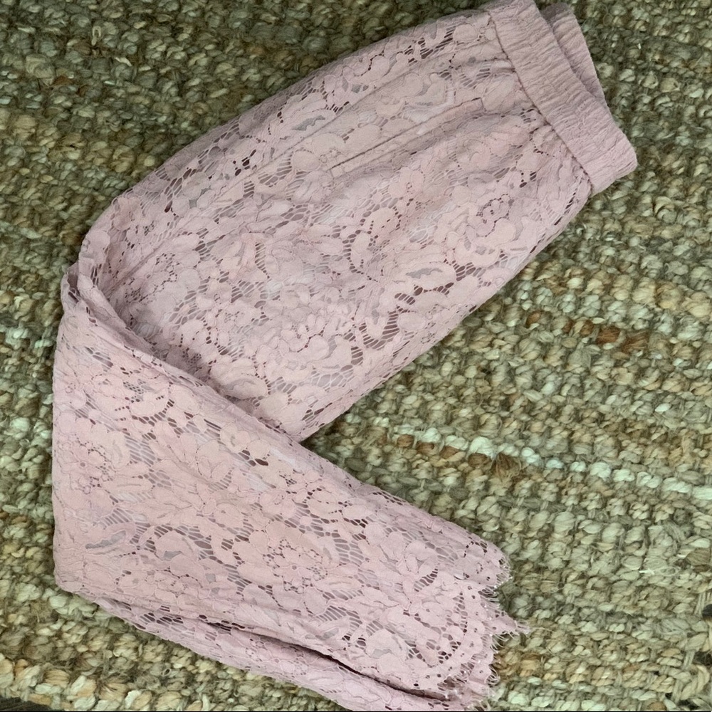 JCREW lace pants in floral lace